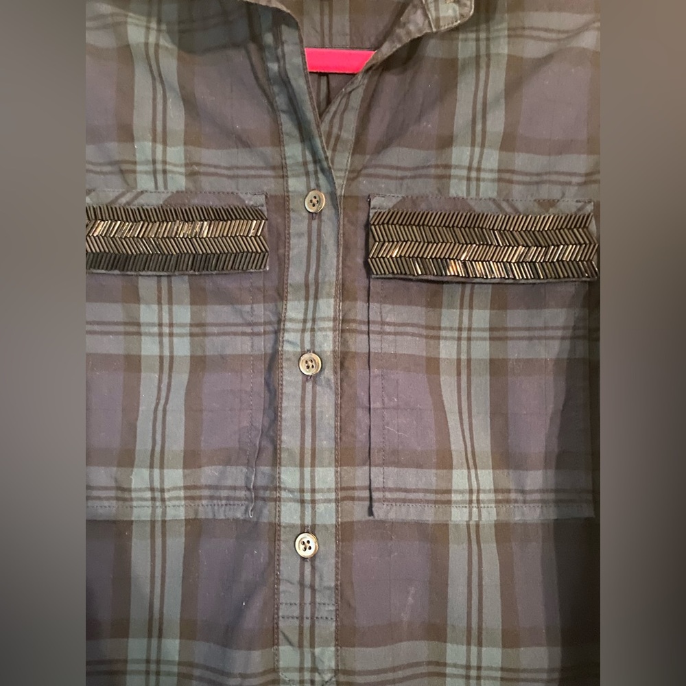 J.Crew Plaid Quarter Button Down Size 2 - Picture 3 of 7
